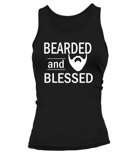 mens bearded and blessed tshirt for men with beard ljy Black Tank top Woman