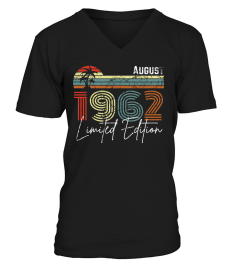 60 Years August 1962 Vintage Limited Edition V-Neck T-shirt