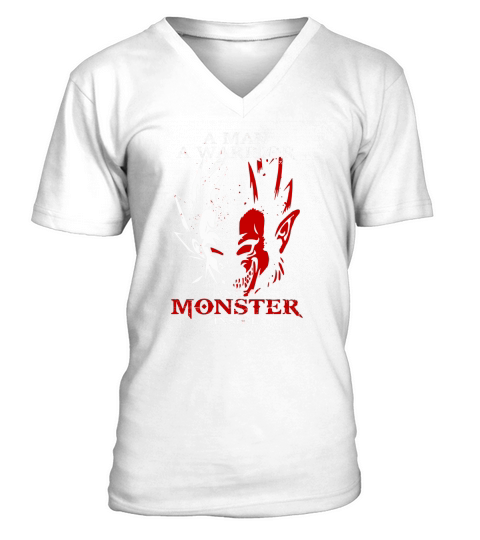 A man a warrior and a monster inside t-shirt V-Neck T-shirt
