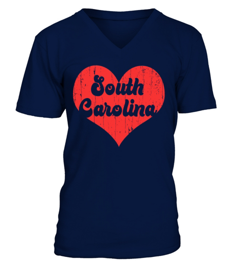 America Citizen US State Heart Love South Carolina V-Neck T-shirt