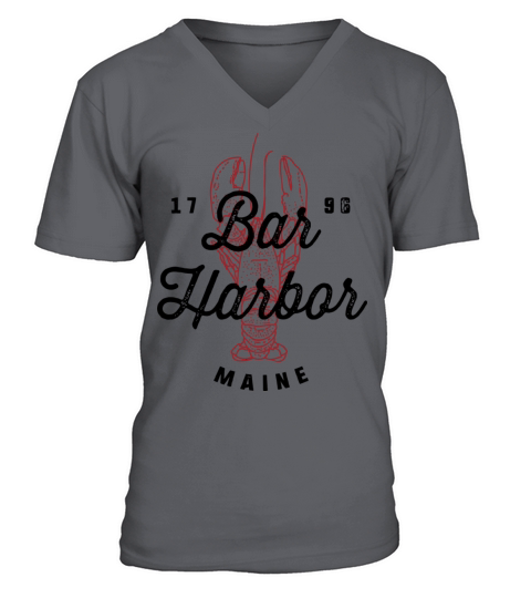 Bar Harbor Maine Souvenir Cool Vintage Lobster V-Neck T-shirt