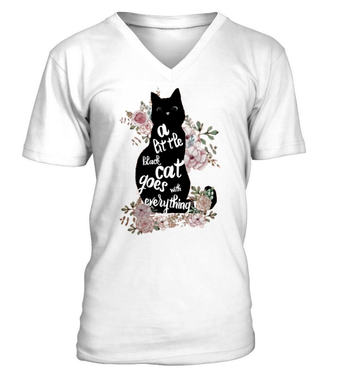 Black cat V-Neck T-shirt