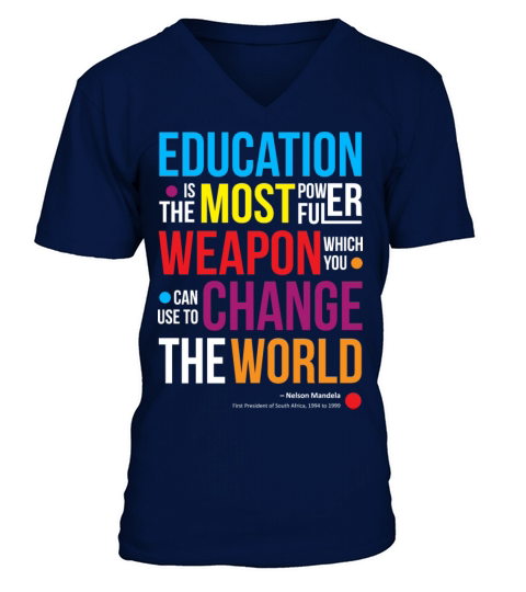 Black History Quote with Mandela V-Neck T-shirt