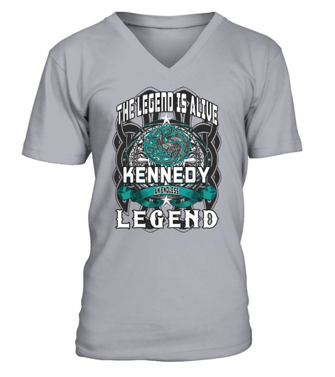 BNS6202-KENNEDY ENDLESS LEGEND 3 HEAD DRAGON V-Neck T-shirt