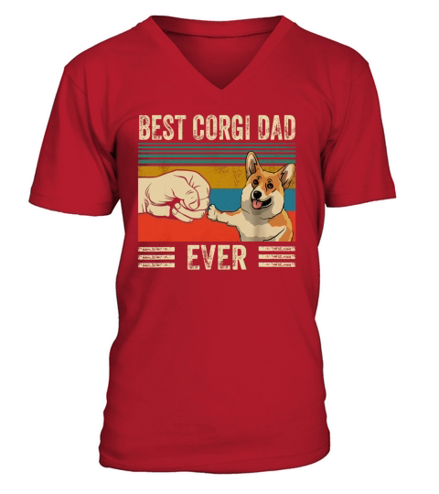 Bump Fit Best Corgi Dad Ever Dog Lovers Vintage shirt V-Neck T-shirt