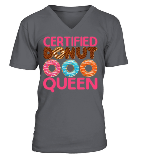 Certified Donut Queen - Funny Foodie Doughnut V-Neck T-shirt