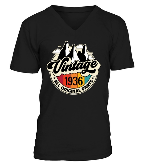 Funny Birthday Born in 1936 Limited Edition V-Neck T-shirt
