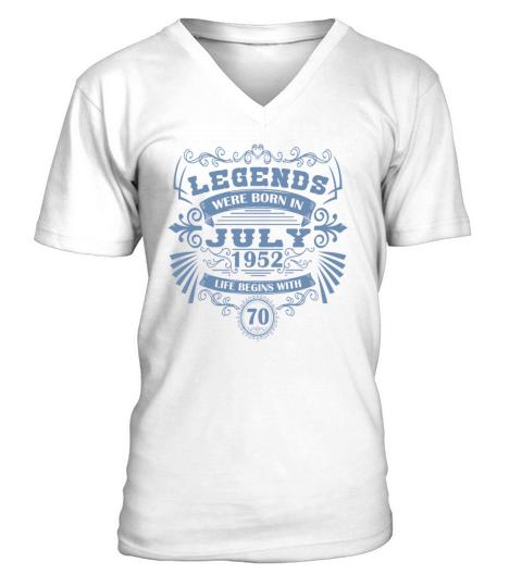 Funny Sayings for 50th Birthday July 1952 Vintage V-Neck T-shirt