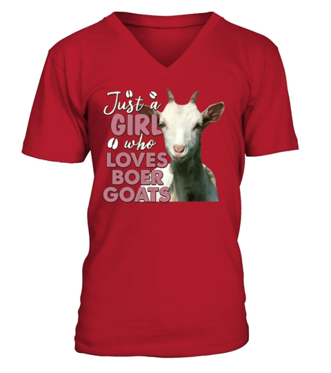 Just A Girl Who Loves Boer Goats Funny Gift V-Neck T-shirt