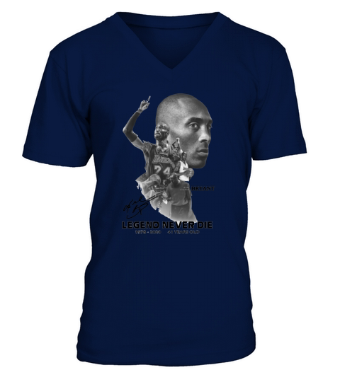 Kobe Gianna Bryant Legend Never Die 2020 41 years old signature shirt V-Neck T-shirt
