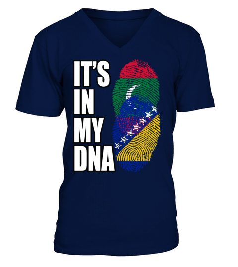 Maldivian And Bosnian Mix Heritage DNA Flag V-Neck T-shirt