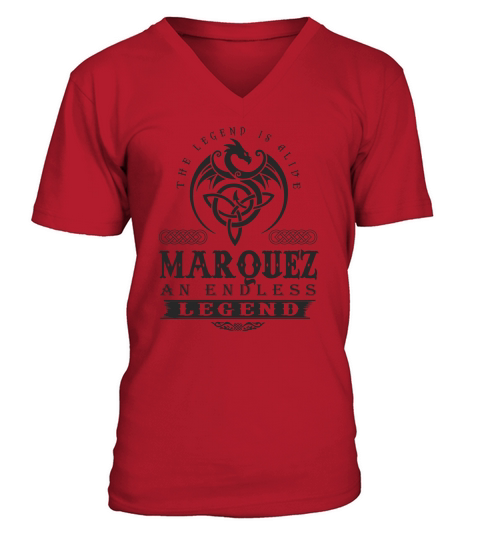MARQUEZ The Legend Is Alive MARQUEZ An Endless Legend ColorBlack V-Neck T-shirt