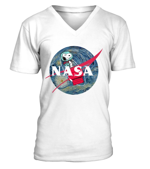 NASA Starry Snoopy Funny T-Shirt V-Neck T-shirt