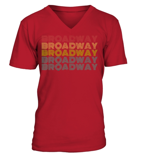 Retro Vintage Distressed Broadway Musical Theater V-Neck T-shirt