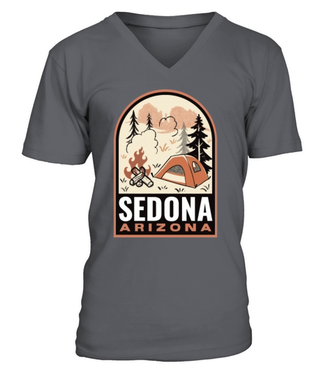 Sedona Arizona Vintage Camping V-Neck T-shirt