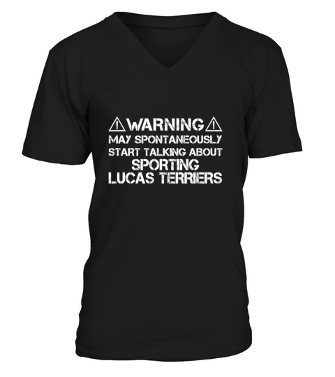Sporting Lucas Terrier Warning V-Neck T-shirt