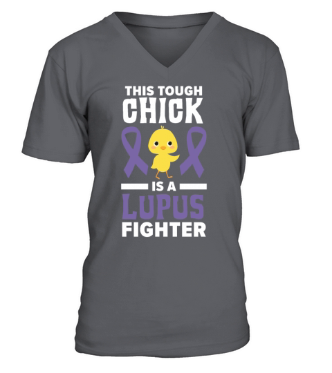 This Chick Is A Lupus Fighter Lupus Awareness V-Neck T-shirt