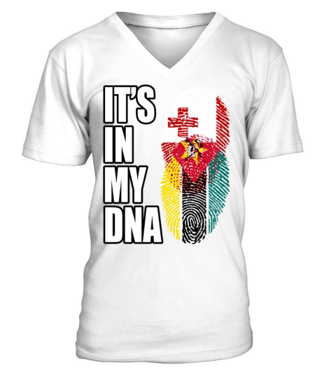 Tongan And Mozambican Mix Heritage DNA Flag V-Neck T-shirt