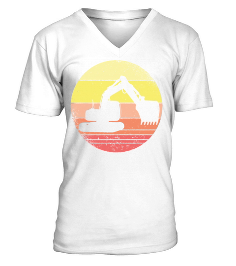 Vintage Retro Excavator V-Neck T-shirt