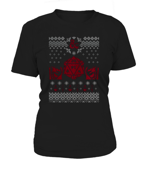 20 Sided Dice D20 Ugly Christmas Sweater Women's T-Shirt