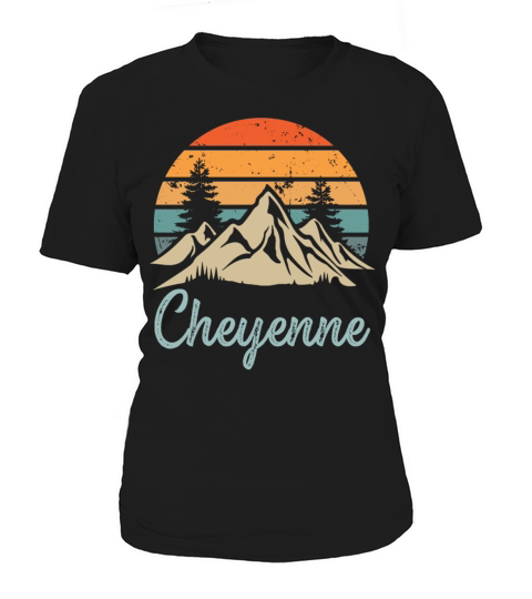 Cheyenne Retro Vintage Mountain Sunset Outdoors Wi Women's T-Shirt