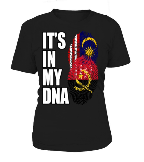 Malaysian And Angolan Mix Heritage DNA Flag Women's T-Shirt