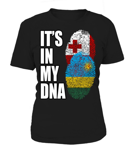 Tongan And Rwandan Mix Heritage DNA Flag Women's T-Shirt