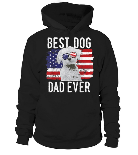 Mens American Flag Best Dog Dad Ever Maltese USA T-Shirt Hoodie Unisex