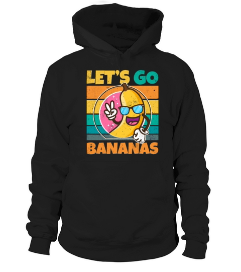 Vintage Lets Bananas Funny Peace Banana Hoodie Unisex