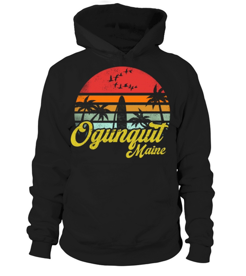Vintage Ogunquit Maine Surfing Retro Surf Humor Hoodie Unisex