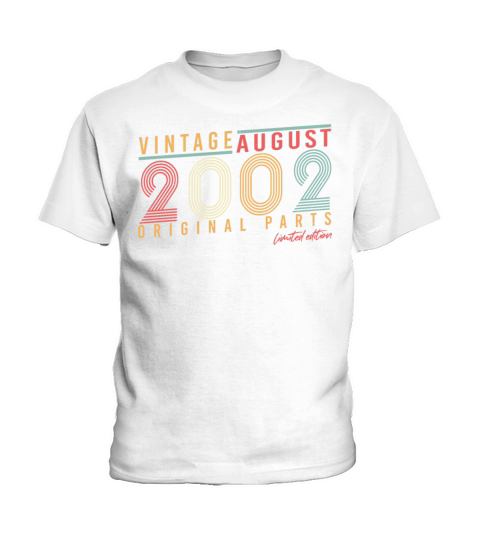 20th Birthday In August 2002 Kids T-Shirt