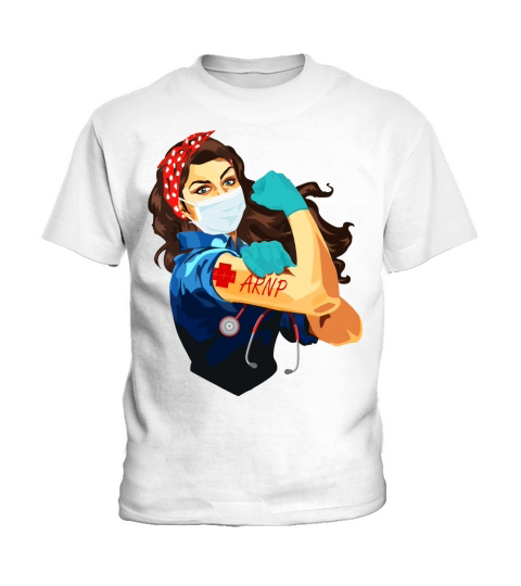 Advanced Registered Nurse Practitioner Arnp Frontline Workers Nurse Strong Rosie Riveter Kids T-Shirt