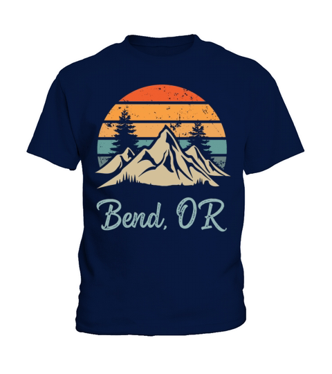 Bend Oregon Retro Vintage Mountain Sunset Outdoors Kids T-Shirt