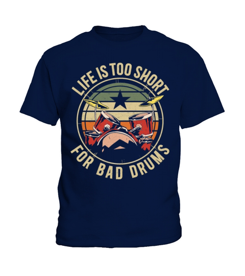 Drummer Drum Set Vintage Retro Kids T-Shirt