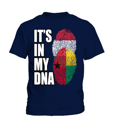 Hungarian And Bissau Guinean Mix Heritage DNA Flag Kids T-Shirt