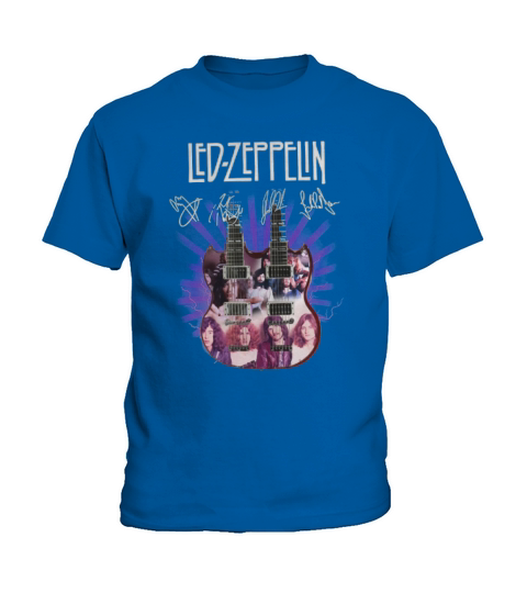 Led Zeppelin signatures two guitar shirt Kids T-Shirt