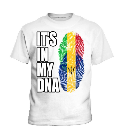Malian And Barbadian Mix Heritage DNA Flag Kids T-Shirt