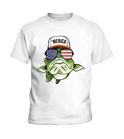 MERICA BASS FISH Kids T-Shirt