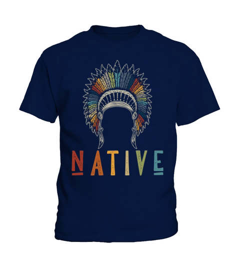 Retro Native American Chief Traditional Art Kids T-Shirt