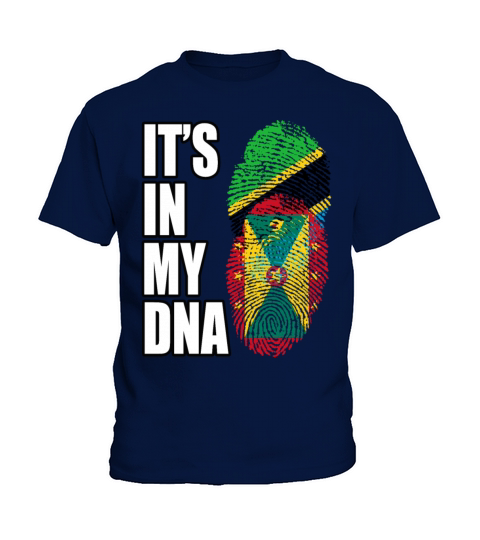 Tanzanian And Grenadian Vintage Heritage DNA Flag Kids T-Shirt