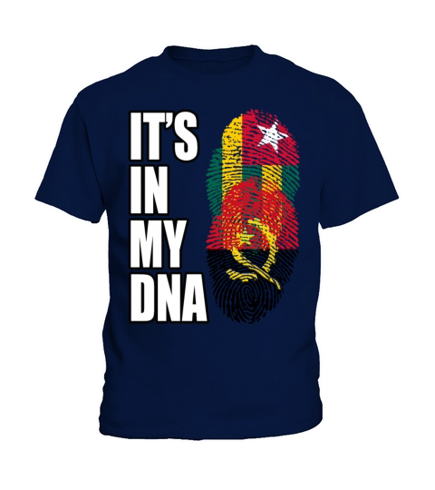 Togolese And Angolan Mix Heritage DNA Flag Kids T-Shirt