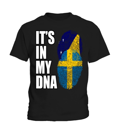 Tokelauan And Swedish Mix Heritage DNA Flag Kids T-Shirt