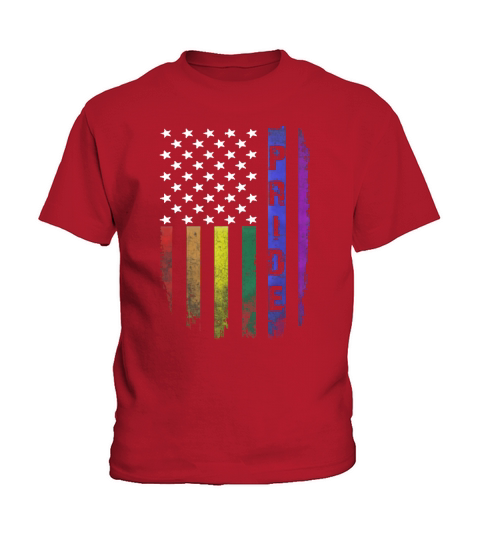 Vintage Lgbt Pride American Flag Gay shirt Kids T-Shirt