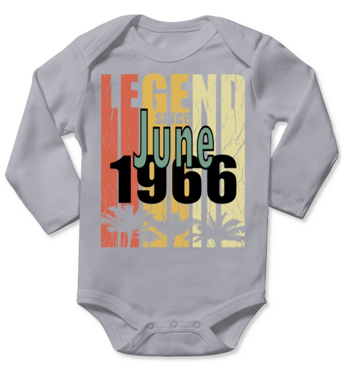 1966 vintage born in June gift Long Sleeve Baby One-Piece