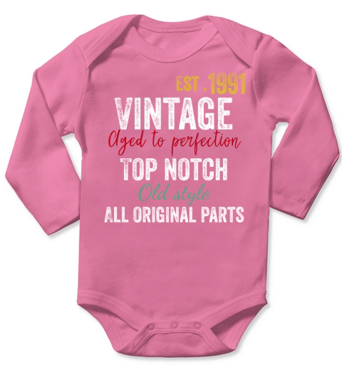 31st Birthday - Vintage 1991 Aged to Perfection Long Sleeve Baby One-Piece