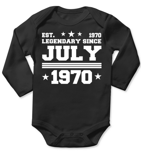 52nd birthday July vintage 1970 gift idea Long Sleeve Baby One-Piece