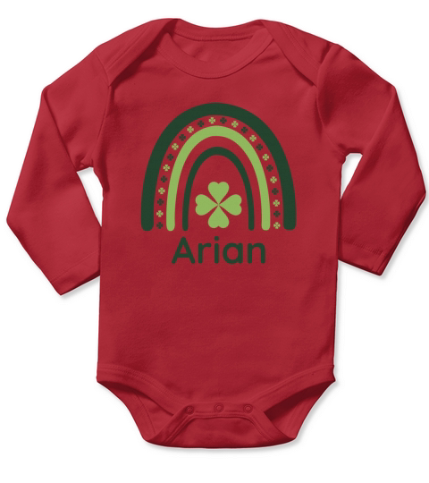 Arian Clover Boho Rainbow Long Sleeve Baby One-Piece