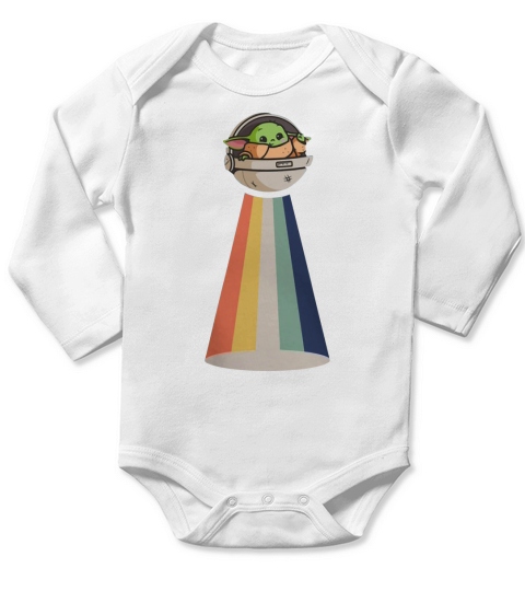 Baby Yoda UFO vintage sweater Long Sleeve Baby One-Piece