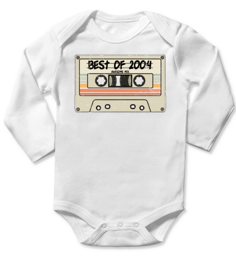 Best of 2004 Cassette Tape Birthday Long Sleeve Baby One-Piece