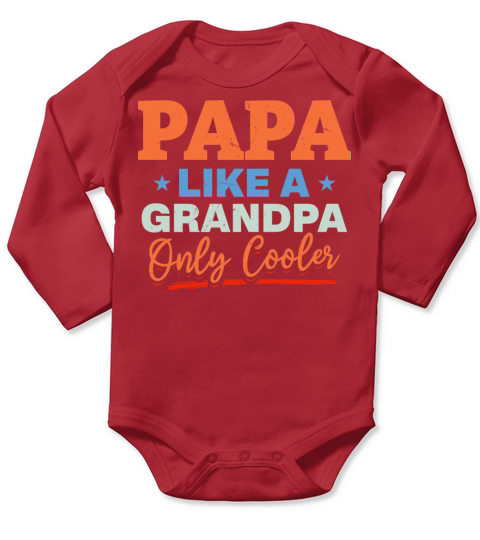 Best Papa Grandpa Family Love Dad Long Sleeve Baby One-Piece